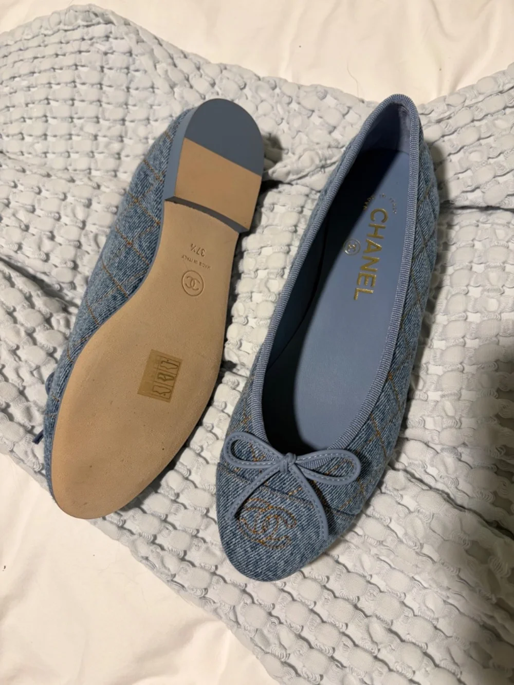 Chanel Denim Ballet Flats